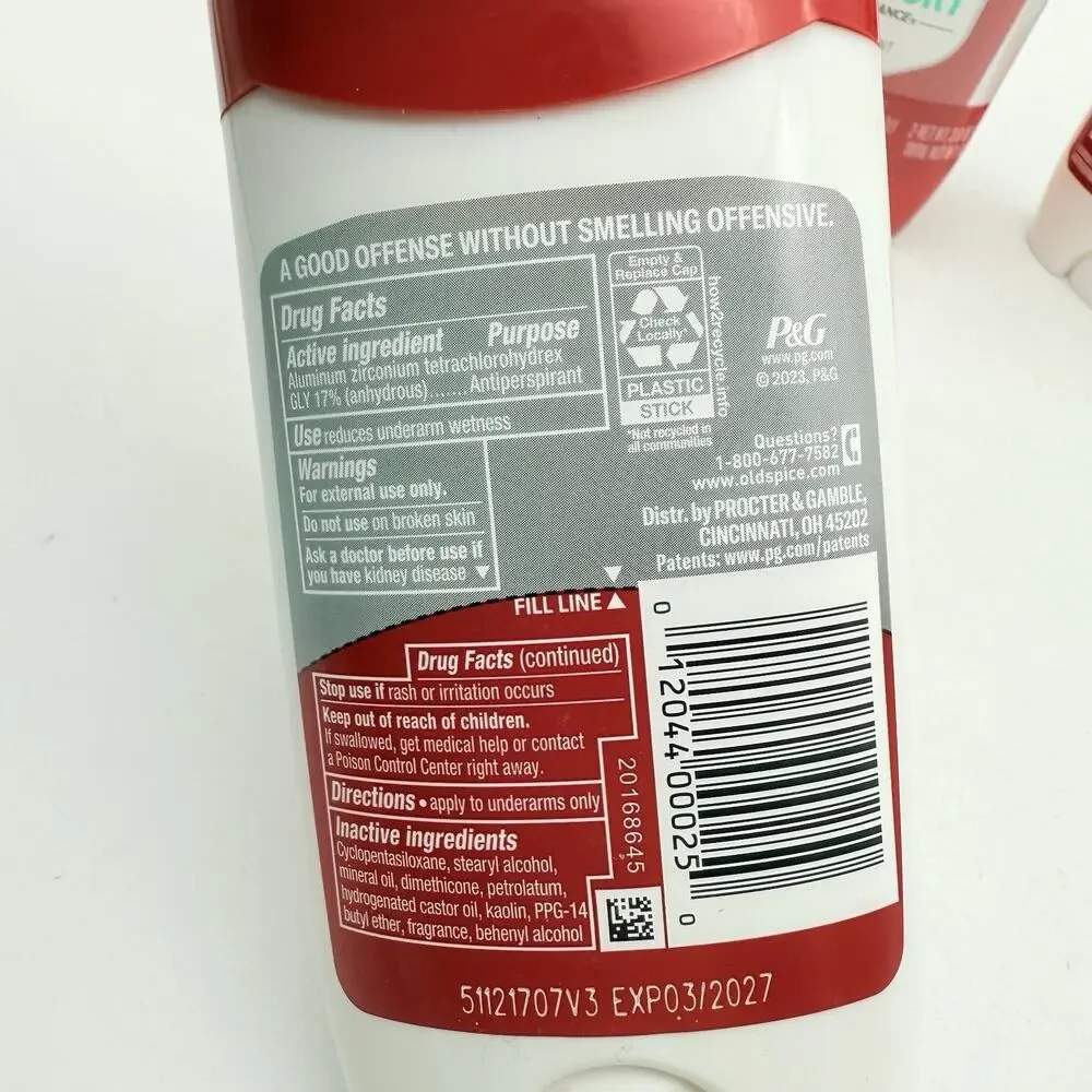 6 Old Spice Pure Sport Antiperspirant & Deodorant Stick 3.0 oz